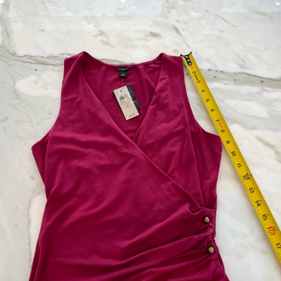 ANN TAYLOR RASPBERRY FAUX WRAP TOP SMALL NWTS! - Picture 15 of 17